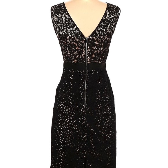 BCBG MaxAzria "Alice" Black & Tan Lace Cocktail Dress Size 2 - Picture 7 of 10
